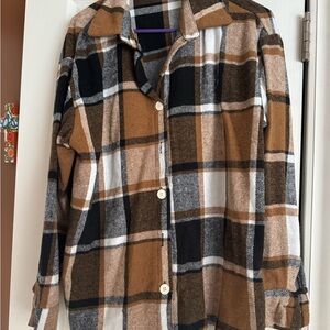 SHEIN Checkered Shirt in Brown and Black